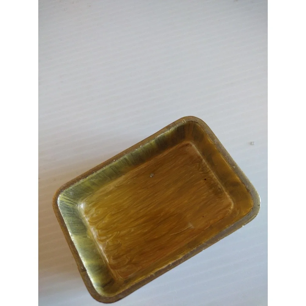 Vintage Heirloom Brass Box Enamel Embellished Treasure Trinket Box Collectible‎